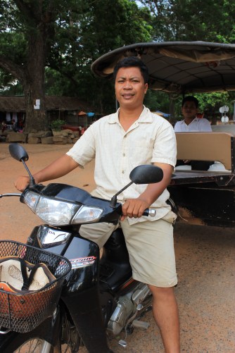 Luck Luck on the tuk tuk. 