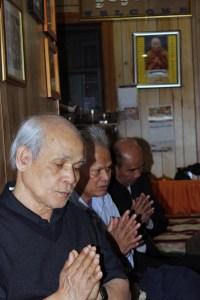 These Cambodian men represent the majority age demographic of Wat Jotanaram.